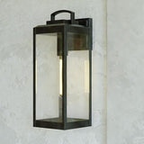 VAXCEL Kinzie Outdoor Porch Light, 7" W x 19" H Black Outdoor Lantern, Modern Dusk to Dawn Wall Light for Porch | Lumora