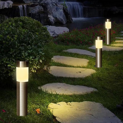 2 Pack Solar Pathway Lights Outdoor, Modern Design Waterproof Solar Landscape Lighting, Bright Garden Lights for Patio Lawn Yard Walkway Driveway (Warm White) (Warm Light)