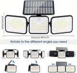 2 Pack 180 LED Solar Flood Light Outdoor,Motion Sensor Outdoor Lights,IP65 Waterproof,3 Adjustable Heads Outdoor | Lumora