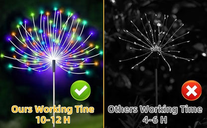 2PACK Solar Firework Lights outside150LEDs 8 Lighting Mode Sensor Light Waterproof for Garden Decoration Yard Pathway Christmas ，Halloween，Parties，Wedding， Christmas Decoration (White)