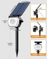 btfarm Solar Lights Outdoor Waterproof IP65-2 Pack LED Color Changing Spot Light 7 Lighting Color RGB Powered | Lumora