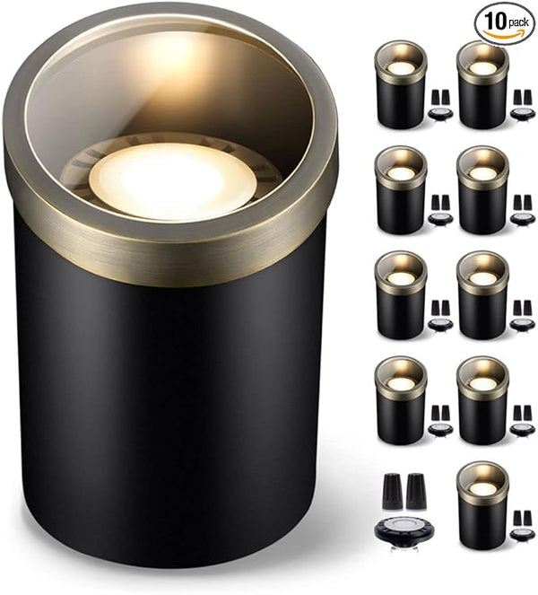 Gardenreet LED Well Lights Brass - In-Ground Replaceable Bulb All Weather Low Voltage Lighting, 12V Wired Light | Lumora