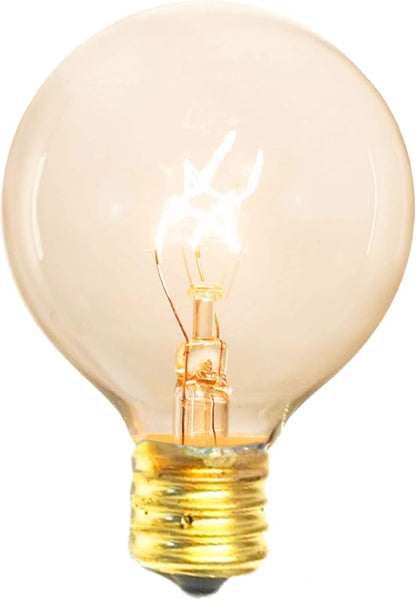 EST. LEE DISPLAY L D 1902 Indoor ＆ Outdoor G50 Globe Light Bulbs, Transparent Clear Color Glass, Incandescent, Christmas Steady, E17 Base Replacement Box of 25, 25pcs (Clear)