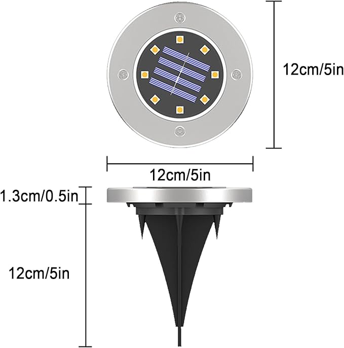 Color Changing Solar Ground Lights Outdoor, 4 Pack 8 LED Color Changing Solar Disk Lights Waterproof Garden | Lumora