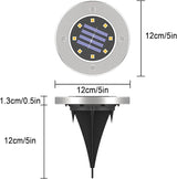 Color Changing Solar Ground Lights Outdoor, 4 Pack 8 LED Color Changing Solar Disk Lights Waterproof Garden | Lumora