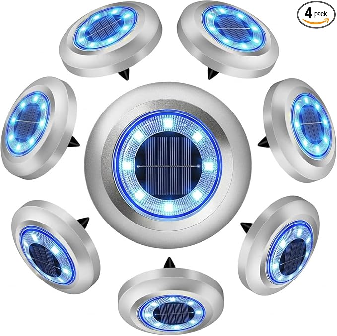 Solar Lights Outdoor,8 Pack Solar Garden Lights for Pathway,Yard,Deck,Lawn,Patio,Walkway,Driveway,Step（Blue） | Lumora