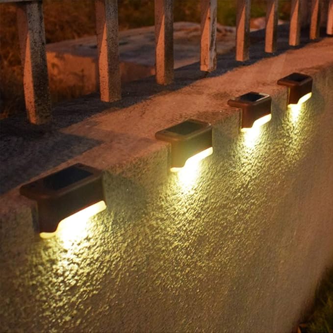 MODOAO Solar Deck Lights Solar Step Lights Waterproof Led Solar Lamp Led Solar Fence Lamp for Patio, Stairs,Garden Pathway, Fences and Path and Driveway (12 Pack)
