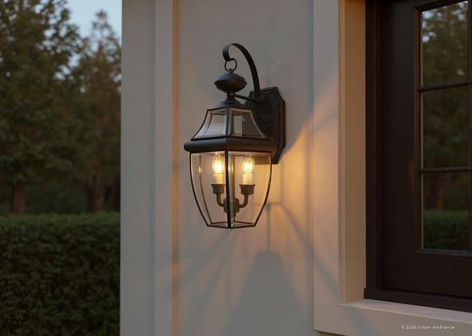 Urban Ambiance Luxury Colonial Outdoor Wall Light, Large Size: 20" H x 10.5" W, with Tudor Style Elements | Lumora