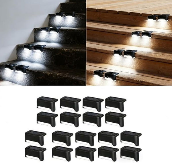 16/8 Set Solar Outdoor Step Lights, LED Landscape Lights, with IP55 Protection Rating, Suitable for Stairs, Steps | Lumora