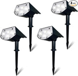 Solar Outdoor Lights, 4-Pack Super Bright LED Spotlights, Waterproof Garden Path Lights, Yard & Landscape Lighting | Lumora