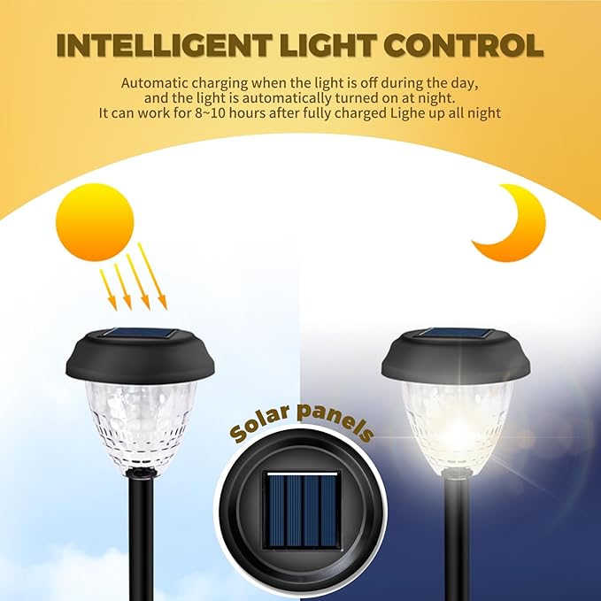 Super Bright Solar Light, Waterproof 6 Pack, Up to 12 Hours of Solar Outdoor Access Garden Light, Automatic on/Off | Lumora
