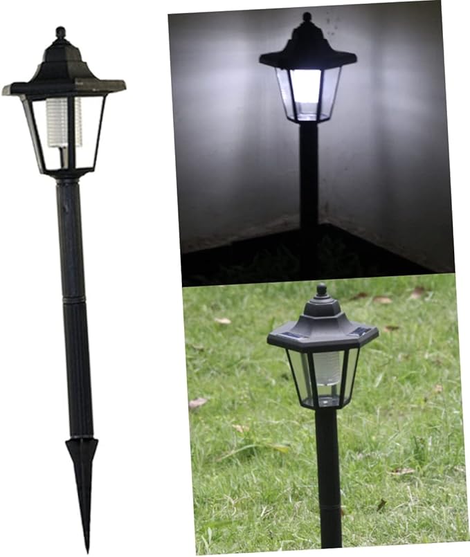 2 Pcs Solar Powered LED Garden Pathway Lights Outdoor Landscape Lawn Patio Decor White Light Solar Panel