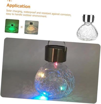LIFKOME Solar Cracked Glass Lamp Solar Lights for Garden Patio and Decoration Elegant Outdoor Lighting for Romantic Atmosphere