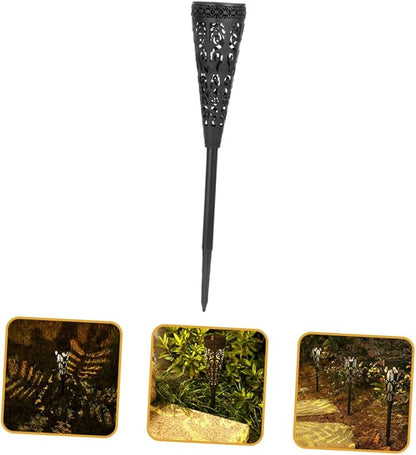 balacoo 4pcs Solar Pathway Lights Outdoor Solar Garden Lawn Landscape Lighting Warm Led, Waterproof Plastic Decorative Yard Patio Lights for Walkway