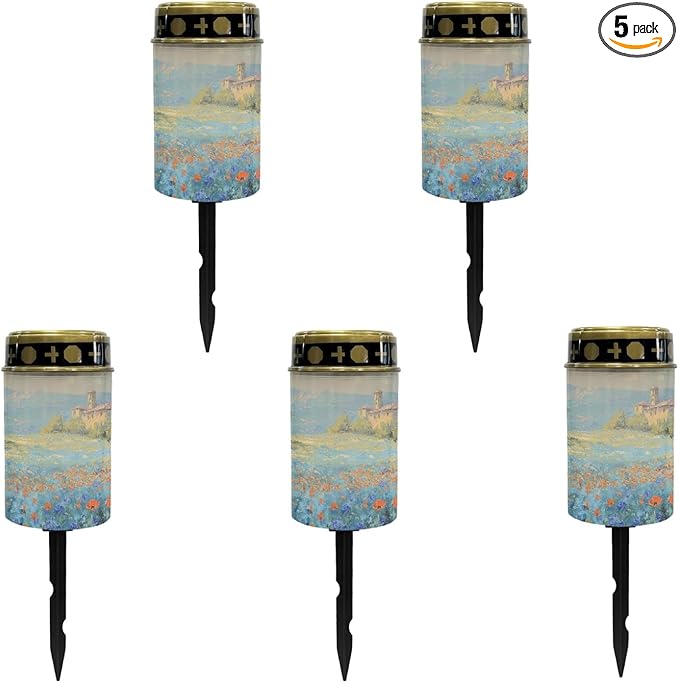 Floral Solar Garden Light Outdoor Solar Pathway Lights Solar Lantern Waterproof Solar Stake Lights Flameless Lights Solar-Powered Fairy Lights,Landscape Lighting