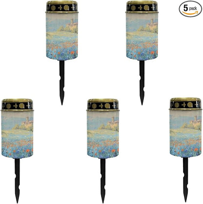Floral Solar Garden Light Outdoor Solar Pathway Lights Solar Lantern Waterproof Solar Stake Lights Flameless Lights Solar-Powered Fairy Lights,Landscape Lighting