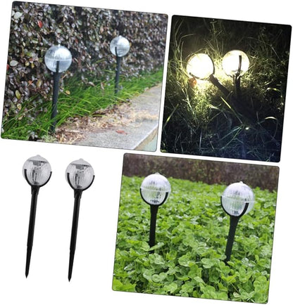 Solar Lawn Lights 2pcs with Color-Changing Led, Plastic Solar Pathway Lights for Outdoor Garden and Courtyard Decor, Solar-Powered Landscape Lighting for Patio and Yard