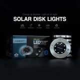 Aogist Outdoor Solar Ground Lights, 8 LED Waterproof Garden Disk Lights In-Ground Landscape Lighting for Lawn Patio | Lumora