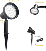 SUNLONG Solar Powered Spot Lights Outdoor Waterproof 2 in 1 Bright Solar SpotLights Power Adjustable for Flag Yard | Lumora
