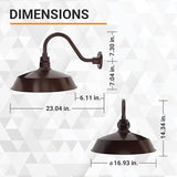 17in. Architectural Bronze Outdoor Gooseneck Barn Light Fixture With 14.5 in. Long Extension Arm - Wall Sconce | Lumora