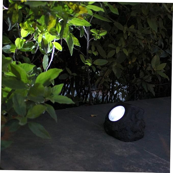 HOMSFOU 2pcs Simulation Stone Solar Lamp Outdoor Landscape Light Solar Pathway Lamp for Patio Driveway