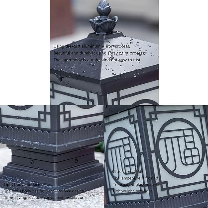 American Style Outdoor Classical Vintage Garden Post Cap Light Waterproof Courtyard Villa Fence Head Lights Pillar | Lumora