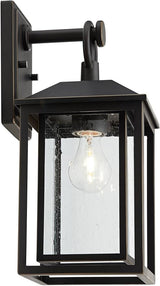 John Timberland Califa Mission Modern Outdoor Wall Light Fixture Brown Bronze Metal 15 1/4" Textured Clear Glass | Lumora