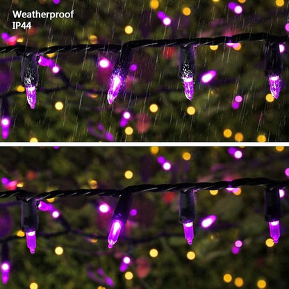 Brizled Purple Valentine Lights, 33ft 100 LED Valentine's Day Lights Outdoor, Connectable Purple String Light 120V UL Certified Christmas Tree Light, Indoor Xmas Light for Xmas Tree Party Home Decor