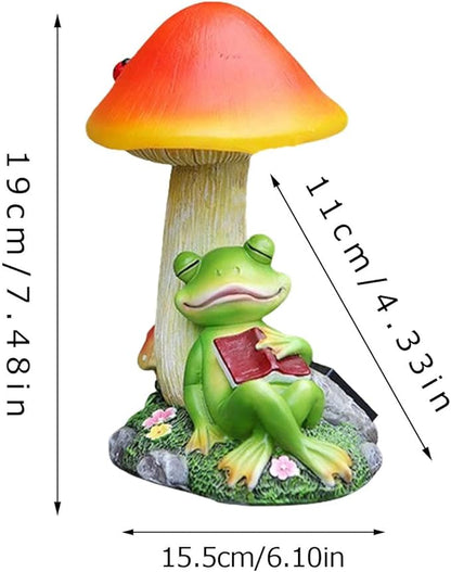 Mushroom Solar Lights - Mushroom Solar Lights Outdoor, Frog Solar Light Resin Figurine Waterproof | Led Mushroom Garden Lights Outdoor Frog Sleeping Sculpture for Patio Yard Lawn Decoration