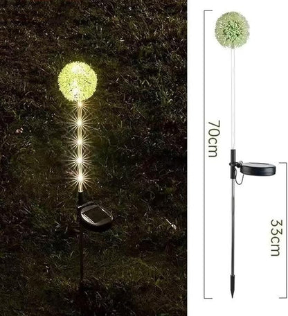 Solar Garden Lights Outdoor Decorative Glowing Dandelion Flower Lights for Outside Garden Decor Yard Patio Landscape Pathway Lawn Decorations (Color 1 Head*2)