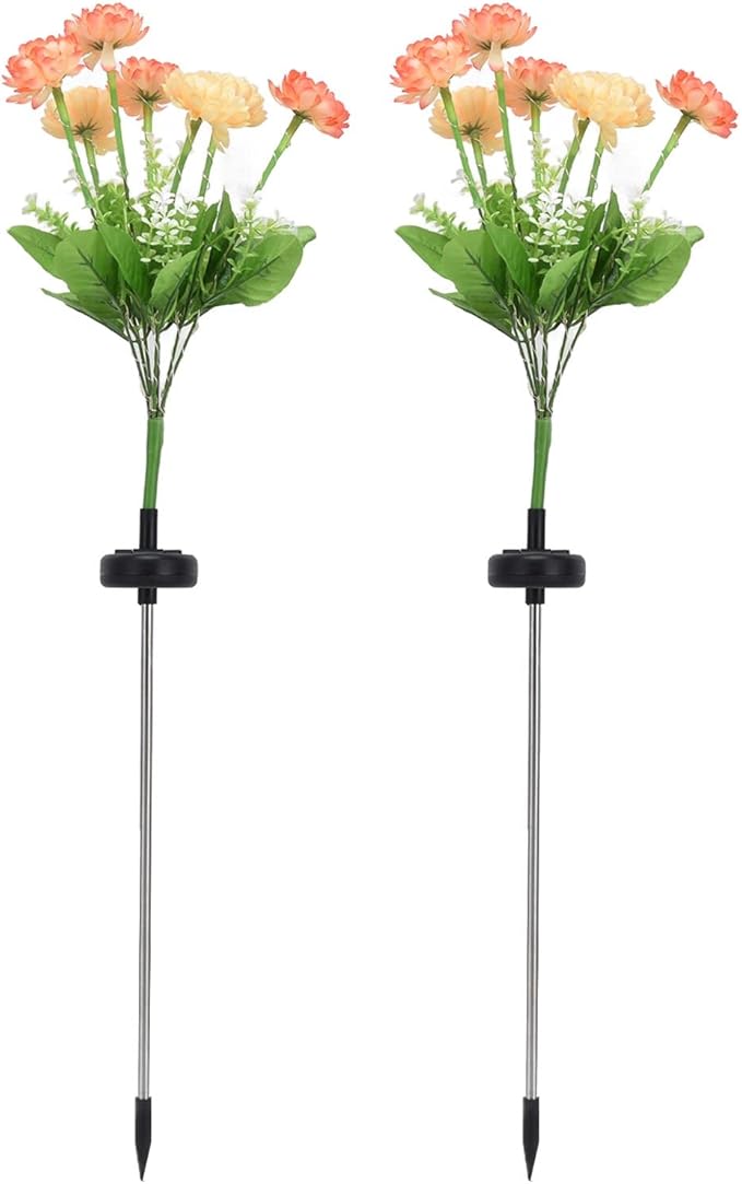 ZJchao Solar LED Flower Lights Garden Patio Lawn Yard Pathway Simulation Decorative Stake Lights for Outdoor