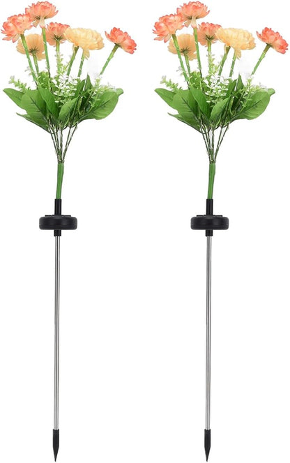 ZJchao Solar LED Flower Lights Garden Patio Lawn Yard Pathway Simulation Decorative Stake Lights for Outdoor