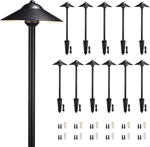 Gardenreet Brass Low Voltage Landscape Lighting - 12V LED Path Light IP65 Waterproof, Pathway Outside Lights for | Lumora