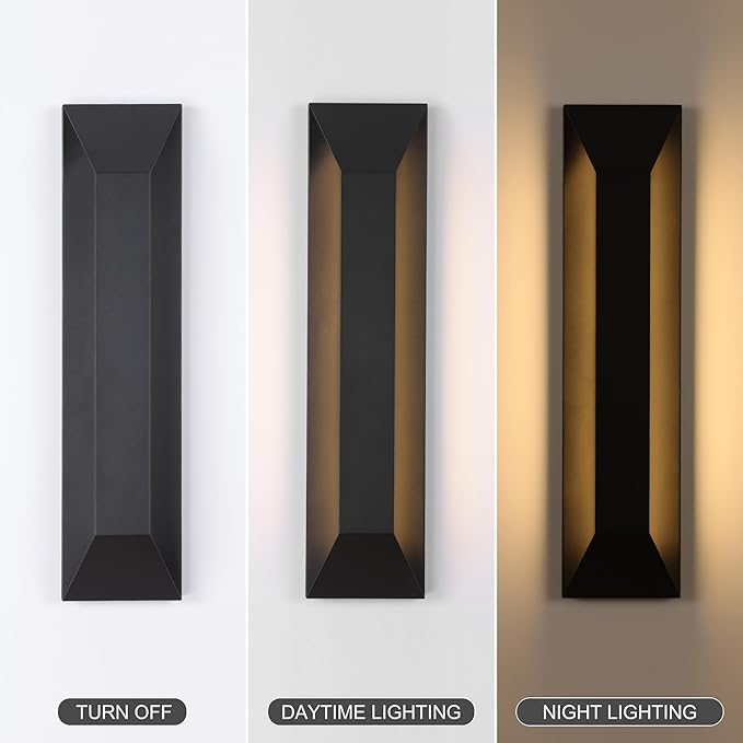 LamQee 23 Inch Modern Outdoor Wall Light Exterior Lighting Fixtures, Black Outdoor Light Fixture Wall Mount for House, LED Outdoor Wall Sconce Lighting Outside Lights for Porch Patio Front Door Garage
