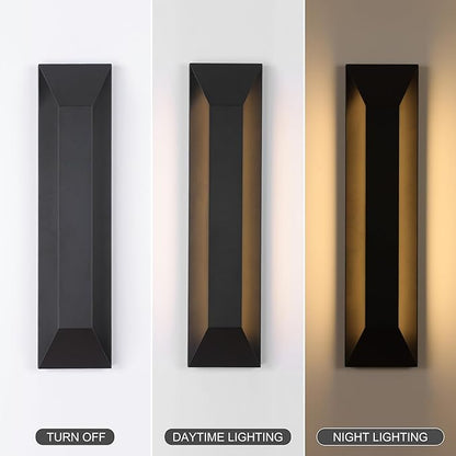LamQee 23 Inch Modern Outdoor Wall Light Exterior Lighting Fixtures, Black Outdoor Light Fixture Wall Mount for House, LED Outdoor Wall Sconce Lighting Outside Lights for Porch Patio Front Door Garage