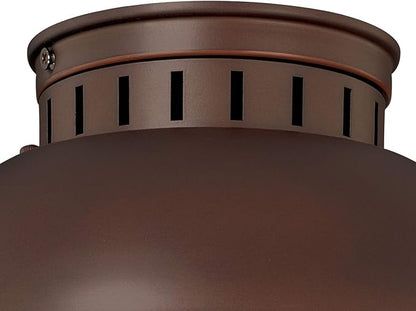 VAXCEL Harwich Bronze Coastal Barn Dome Outdoor Flush Mount Ceiling Light Clear Glass