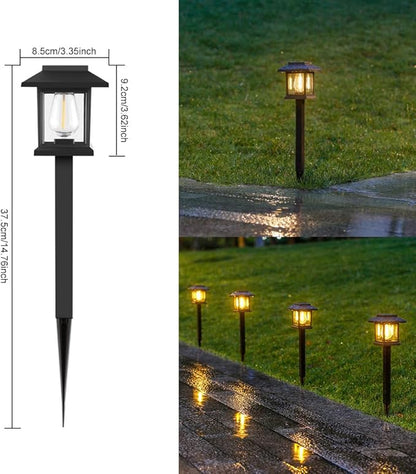 4 Pack Solar Pathway Lights，Solar Garden Lights Outdoor Waterproof for Courtyard, Balcony, Garden, Lawn, Poolside.