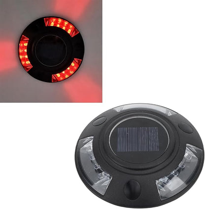 Fafeicy Solar Driveway Marker Light Aluminium Alloy Solar Powered Outdooor IP68 LED Road Studs Lamp for Sidewalk Pathway (Red Light)