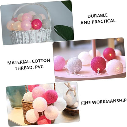 NUOBESTY Festive PVC Battery-Powered Lamp String with Balls Design Lights for Wedding Party and Home Hanging Decoration Portable and Indoor String Lights