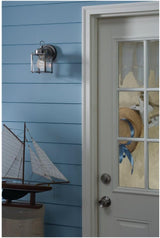 Sea Gull Lighting 8592-71 New Castle One-Light Outdoor Wall Lantern with Clear Glass Panels, Antique Bronze Finish | Lumora
