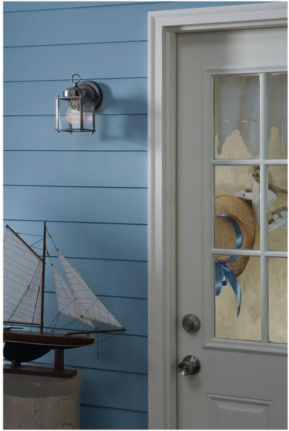 Sea Gull Lighting 8592-71 New Castle One-Light Outdoor Wall Lantern with Clear Glass Panels, Antique Bronze Finish