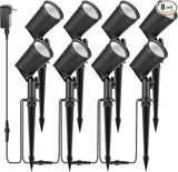 SUNTHIN Outdoor Landscape Lights 8 Pack, 600LM per Light, Retro Aluminum Light Socket | Lumora
