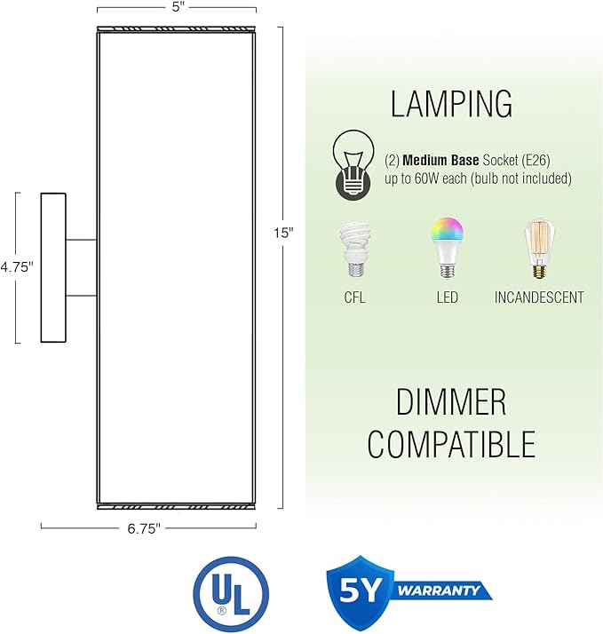 Kira Home Enzo 16" 2-Light Modern Indoor/Outdoor Wall Sconce, Weatherproof Up Down Light, Cylinder Metal Shade + Oil Rubbed Bronze Finish