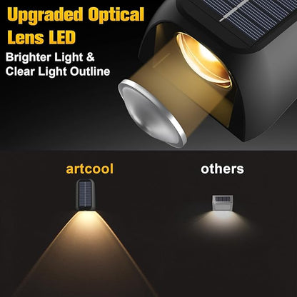 artcool 10 Pack Brighter Solar Fence Lights,Deck Light Solar Powered,Deck Solar Light Outdoor Waterproof,Dusk to Dawn Step Lights for Wall/Step/Patio/Garage/Yard