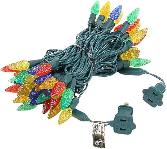 Novelty Lights 24FT 70 LED C6 LED Christmas String Lights, Outdoor/Indoor Multicolor LED String Lights, Permanent | Lumora