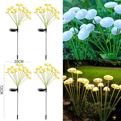 4 Pack 10LED Outdoor Solar Ground Inserted Warm Light Jellyfish Lamps,Waterproof Courtyard Atmosphere Decorative Lights,2 Modes DIY Path Light.