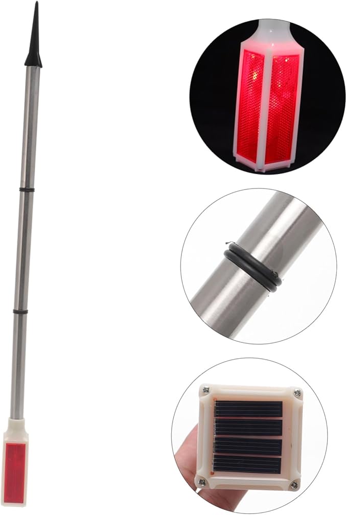 LIFKOME Solar Driveway Marker Lights Outdoor LED Solar Pathway Lights for Driveway 2-Pack Bright Illumination