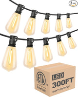Lightdot 300FT Outdoor String Lights, LED Bistro String Lights with Shatterproof ST38 Vintage Bulbs, 2200K | Lumora