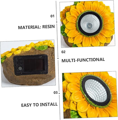 LIFKOME Solar Flower Light Sunflower Garden Decor Easy Installation Outdoor Lamp for Pathway Patio and Wedding Decoration High Conversion Solar Panel for Automatic Dusk Illumination