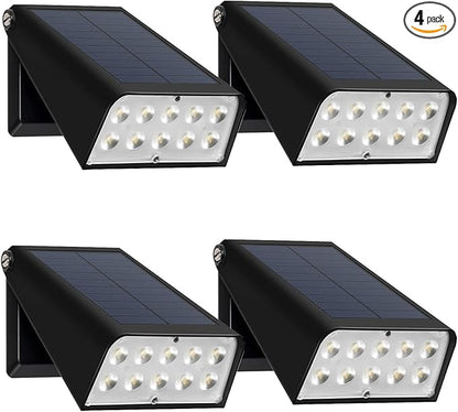 Outdoor Spotlight Solar Powered, Dusk to Dawn Deck Lights, 2-Mode 90° Adjustable Ideal for Wet Location, Bright Solar Wall Pack for Patio Parking Lot Alleyways Doorway, 4-Pack